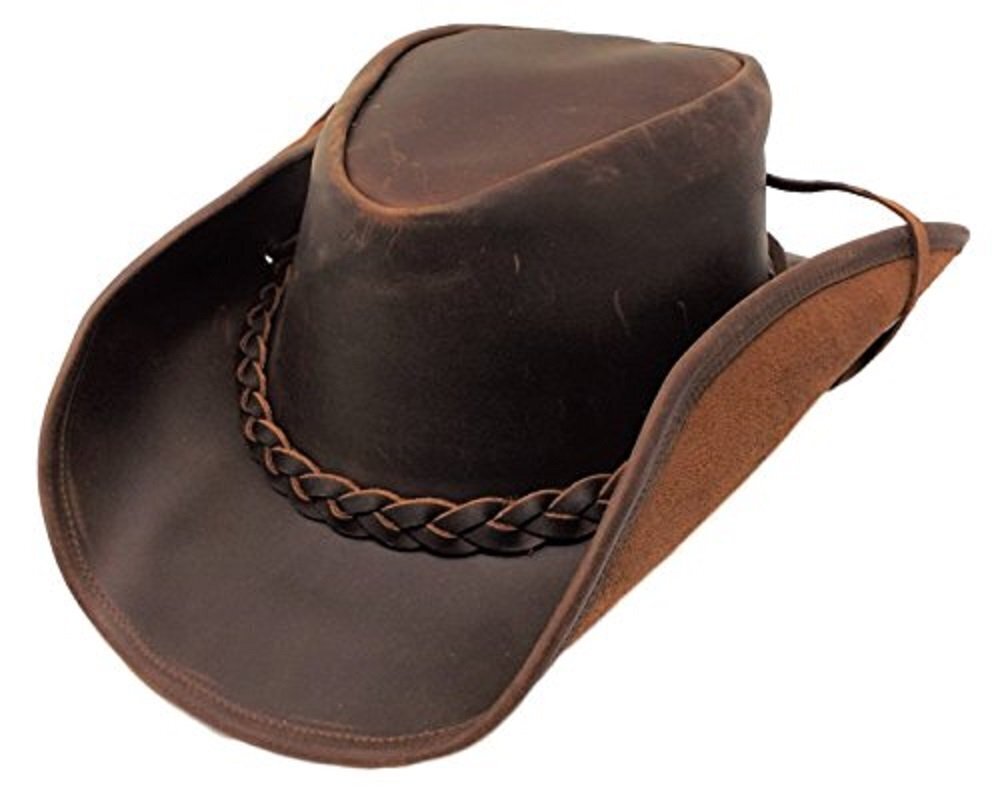 4549 Leather Cowboy Hat Traders Down Under Denali Brown, Large